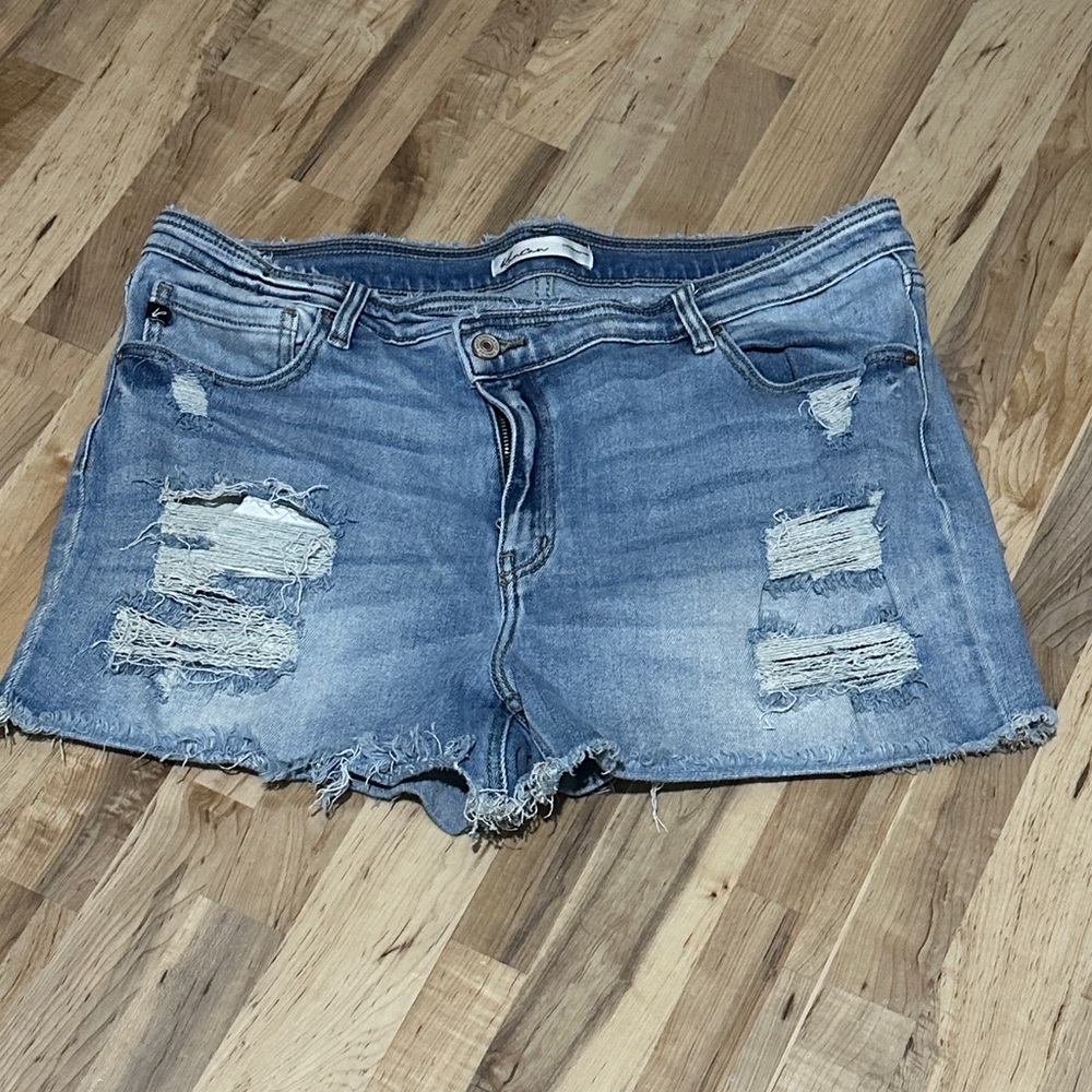 Kancan Distressed Women's Shorts - Light Blue